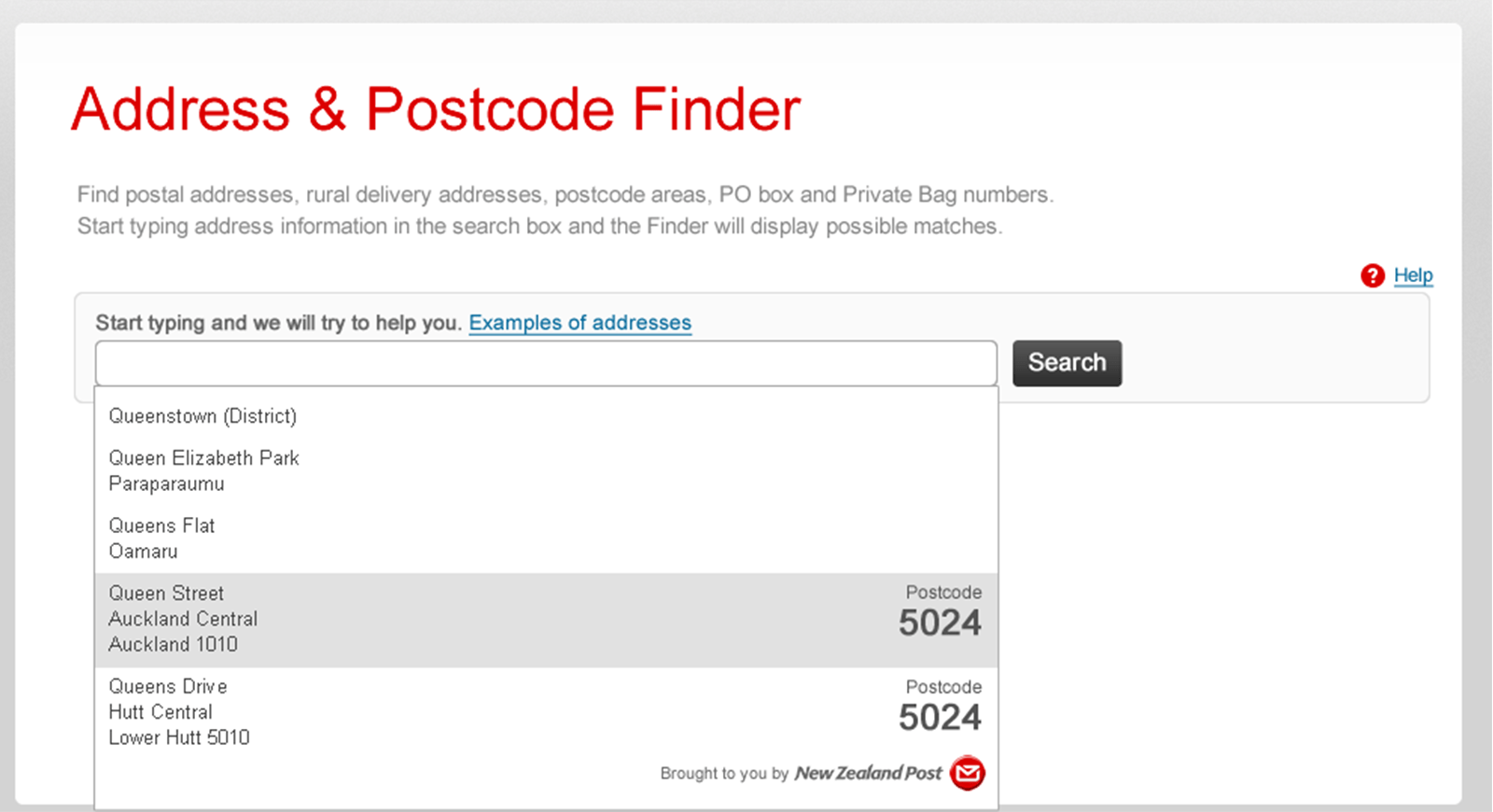Work image #1 for Address and Postcode finder